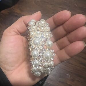 Charter Club Pearl and Crystal Bracelet